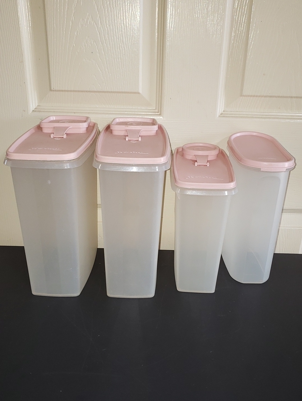 Vinage Tupperware Pink-Lid Food Storage Canister Set, 8-Piece